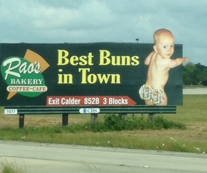 This cracked me up too!  Let's put cinnamon buns on a baby's butt and call it marketing....
