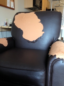 Here is an example of the classiness found at the Candlewood Suites in Beaumont.  What a beautiful chair!
